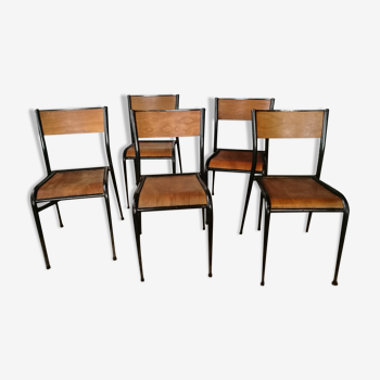 Set de 5 chaises d'école  Mullca