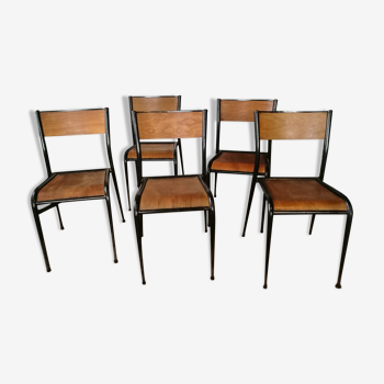 Set of 5 Mullca school chairs