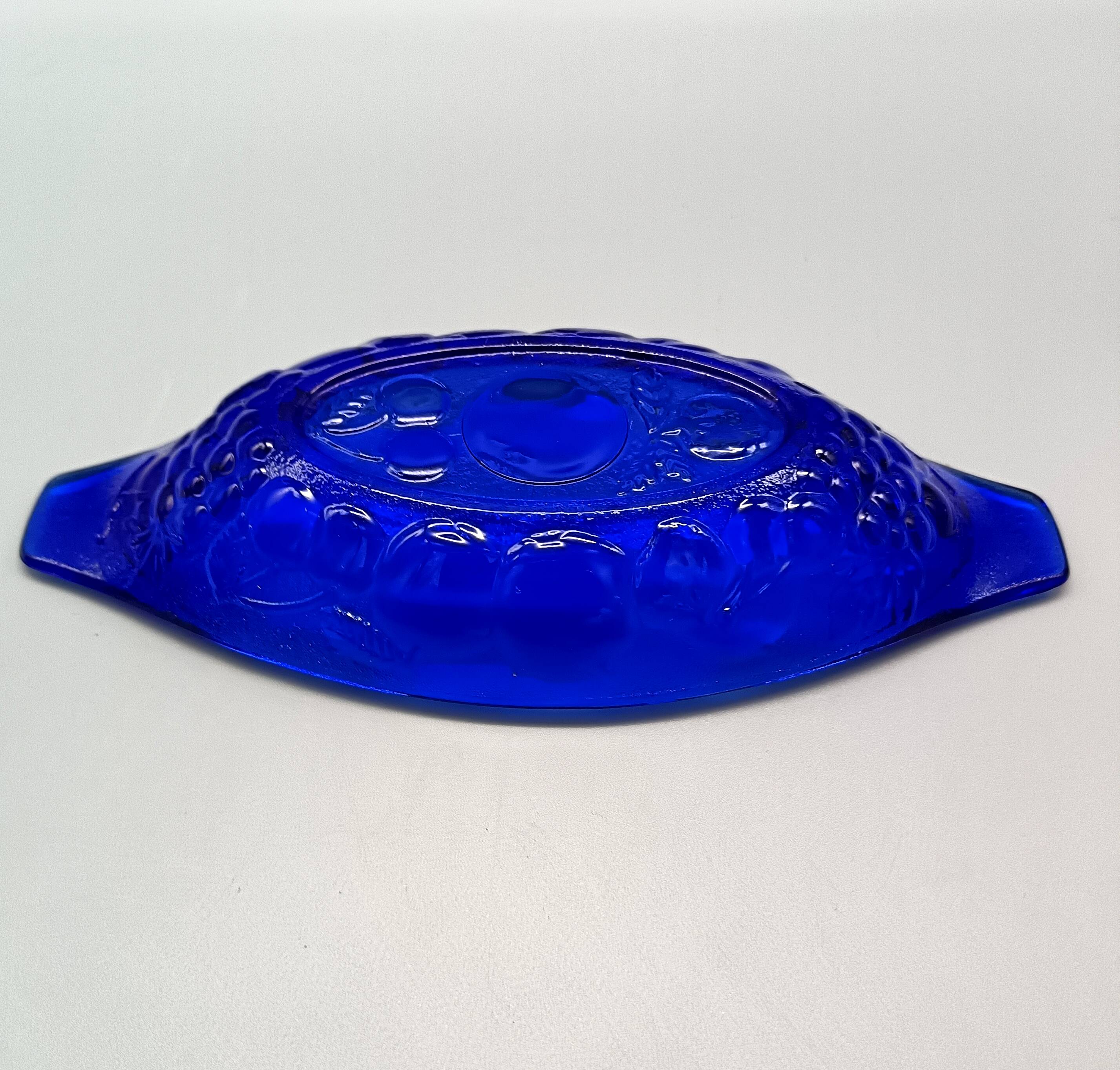 6 vintage LUMINARC France cobalt blue ice cream cups, "gourmet" model