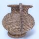 Vase in straw and plant fibers French folk art mid-twentieth century