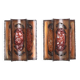 Brutalist wall sconces by Accolay in copper and resin, 1960s.