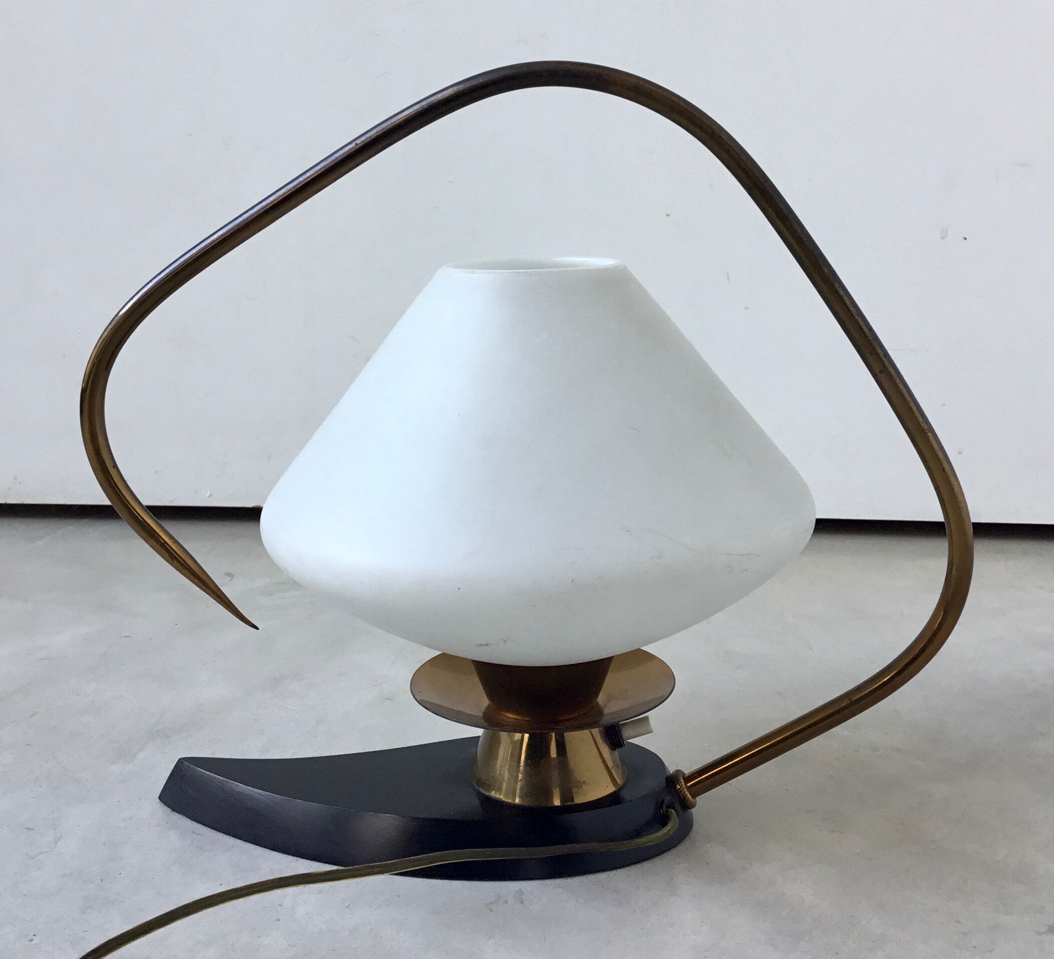 1950s opaline table lamp