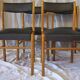 Suite de 4 chaises scandinaves simili cuir noir