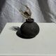 Minuscule black round pot in Indonesian terracotta H7 D7