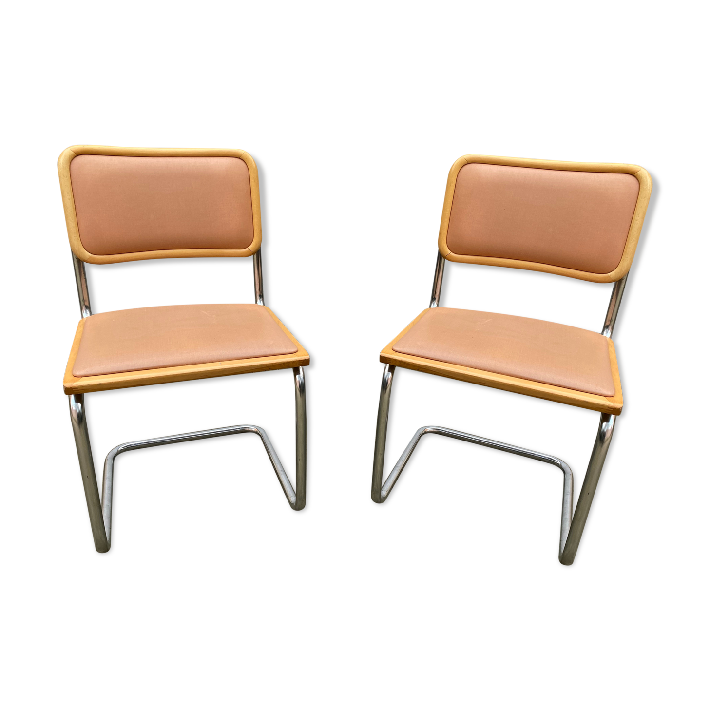 Pair of chairs by Marcel Breuer Cesca B32 skaï 1960