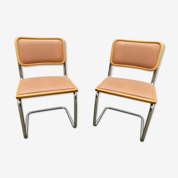 Pair of chairs by Marcel Breuer Cesca B32 skaï 1960