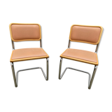 Pair of chairs by Marcel Breuer Cesca B32 skaï 1960
