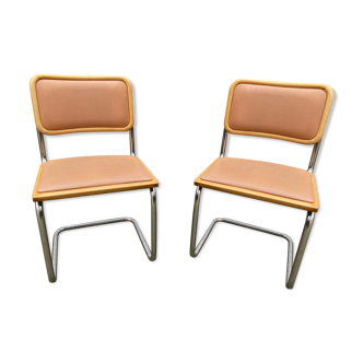 Paire de chaises de Marcel Breuer Cesca B32 skaï 1960