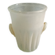 Beige fluted ear-shaped glass paste bucket
