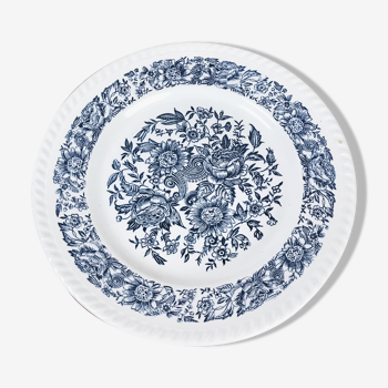 Plate decoration blue flowery