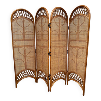 Vintage wicker and cane screen