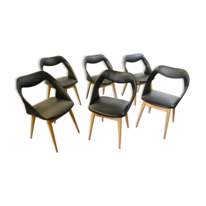 Série de 6 chaises de louis paolozzi édité par Zol 1950