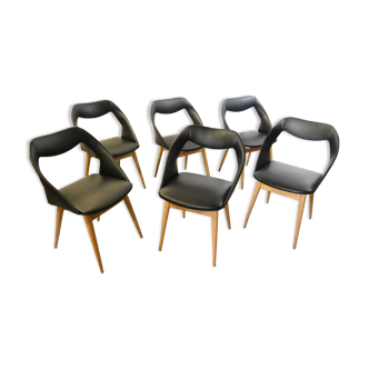 Series of 6 chairs by louis Paolozzi published by Zol 1950