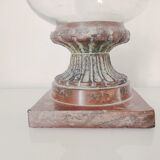 Metal foot glass vase