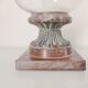 Metal foot glass vase