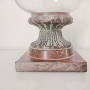 Metal foot glass vase