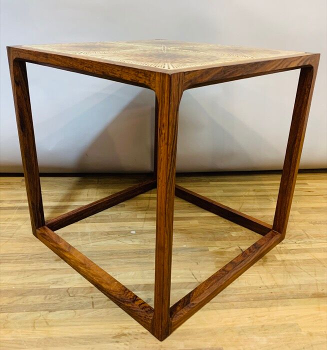 1960s aksel kjersgaard rosewood tiled coffee table