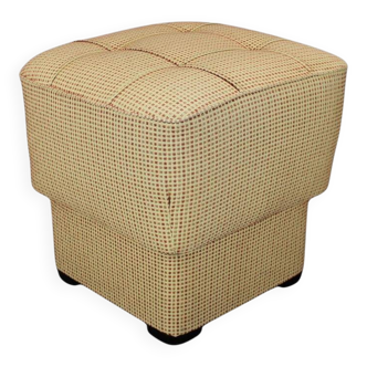 Czechoslovakian Art Deco stool from the 1930s with sprung seat, new upholstery