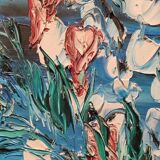 Oil on canvas bouquet of flowers signed