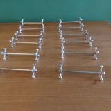 12 Christofle silver metal knife doors, pearl model