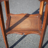 Antique wood pedestal table, 30