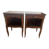 Pair of antique wooden bedside tables