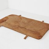 Vintage leather gym mat with nice patina, Belgium, 1930s