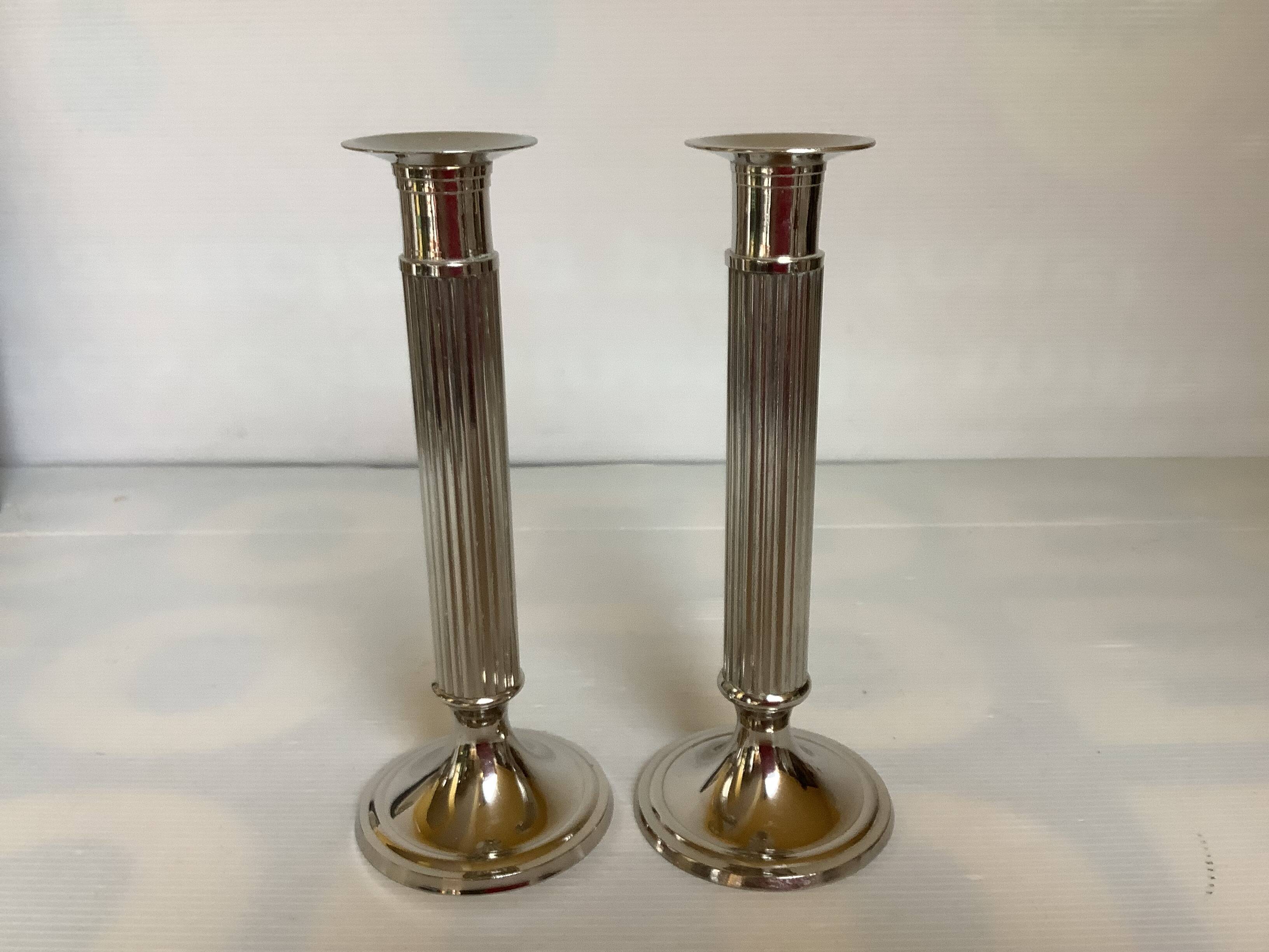 Pair of silver candlesticks