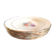 6 dessert plates, Gien, ancient earthenware, flowers and gilding
