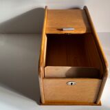 Wooden box with curtain vintage storage
