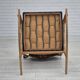 Années 1970, design danois, chaise à bascule en bois de chêne avec repose-pieds, meuble en laine, état d'origine.