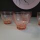 4 amber glasses with star-shaped bases – France, 1940s-1950s