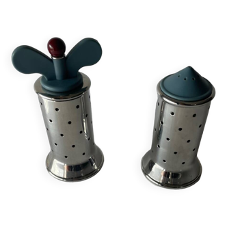 Alessi pepper mill and salt shaker set