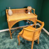 Vintage bamboo and rattan desk