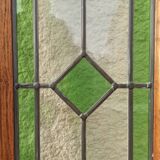 Oak doors with stained glass windows