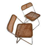 2 chaises plia rotin de piretti