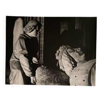 Silver gelatin photograph by Bernard Darot, Tomb of Francis II, An angel, 20th century