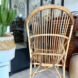Old vintage rattan chair
