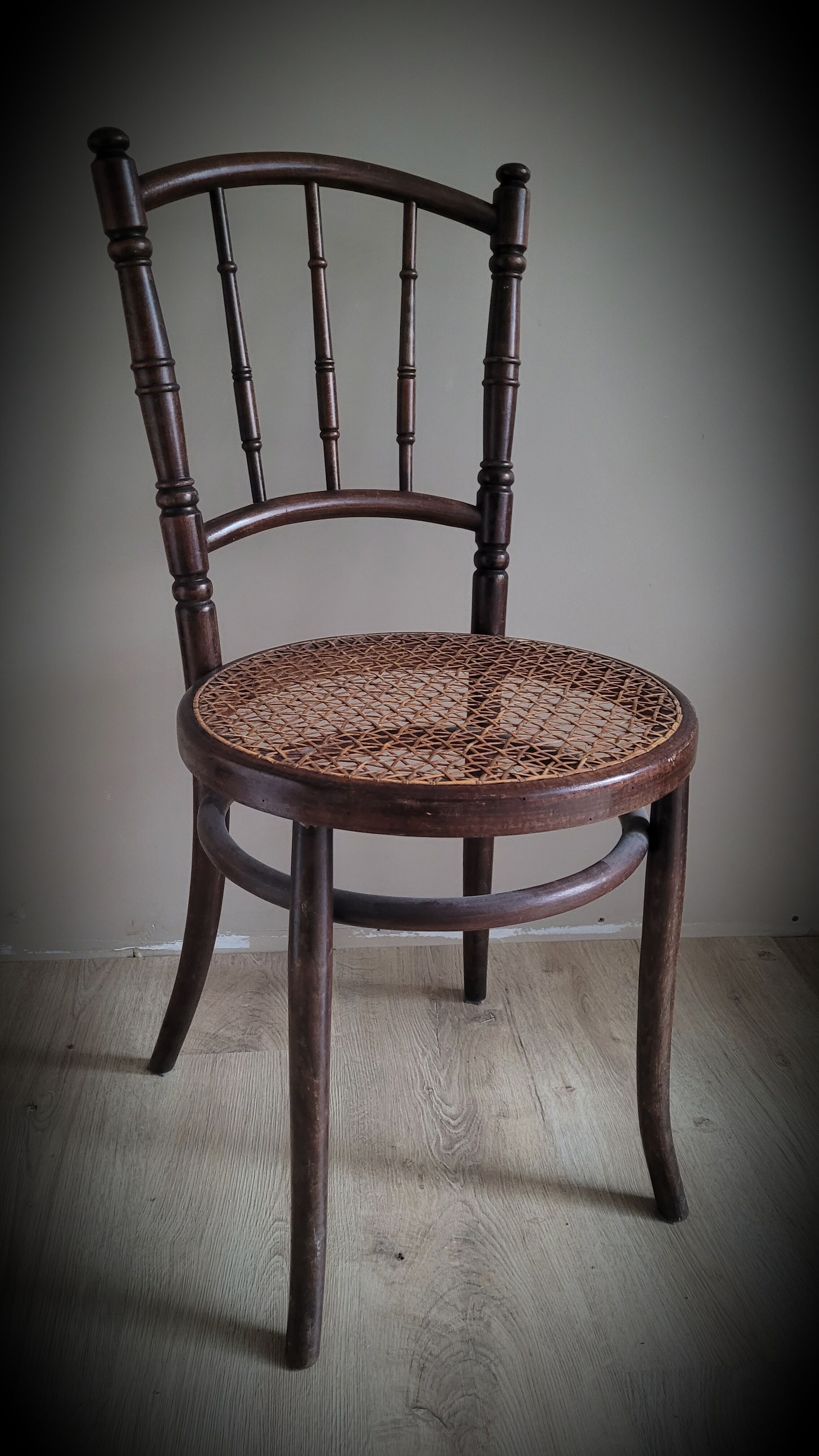 Triangle canned bistro chair