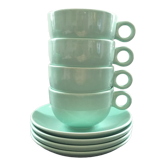 Set of 4 almond green cups