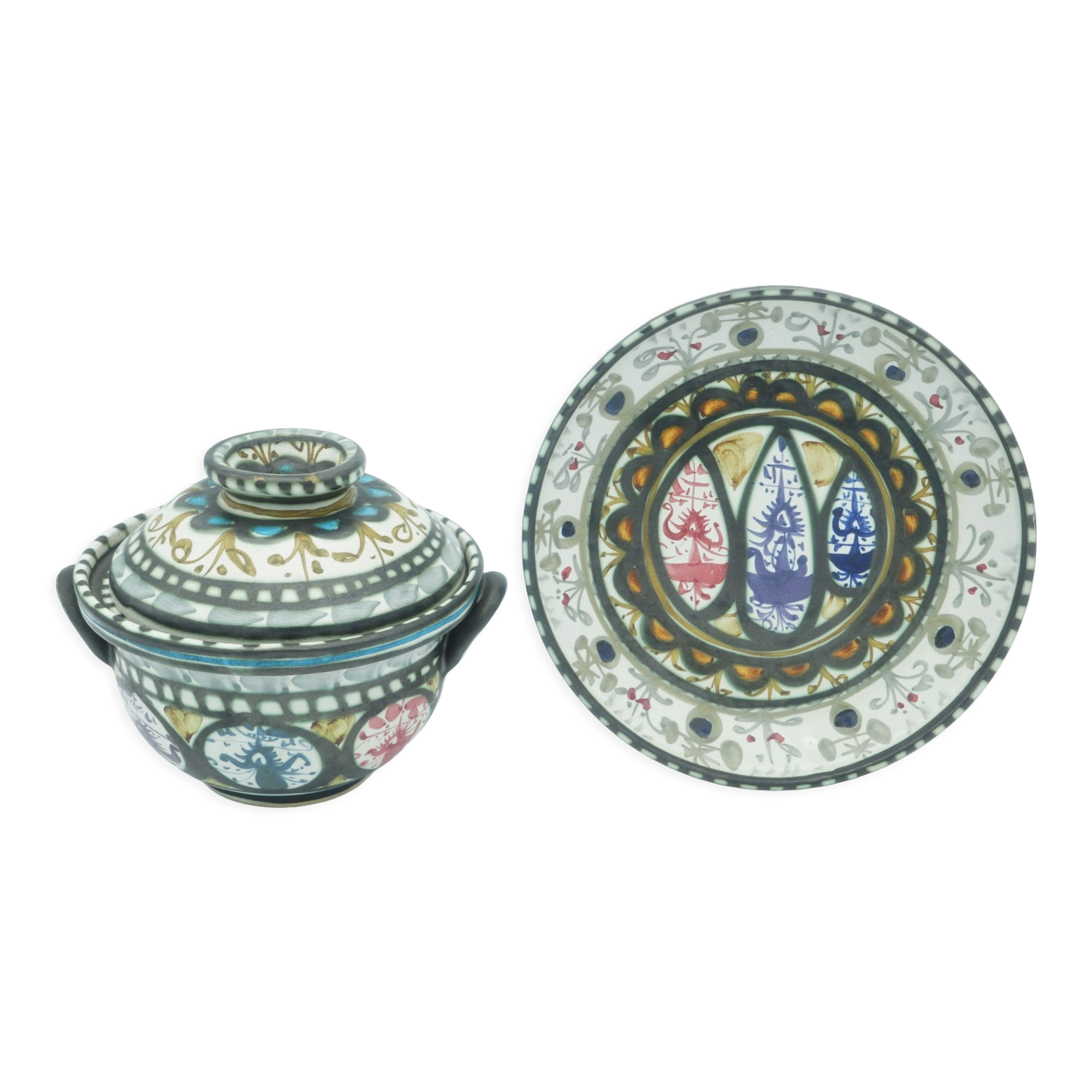 Quimper ceramics, Keraluc André Helguen dish and tureen
