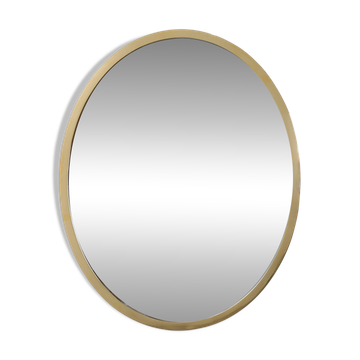 Art Deco Copper‑Plated Metal Mirror, Belgium ca. 1925