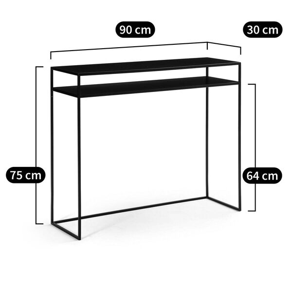 Console acier noir finition epoxy