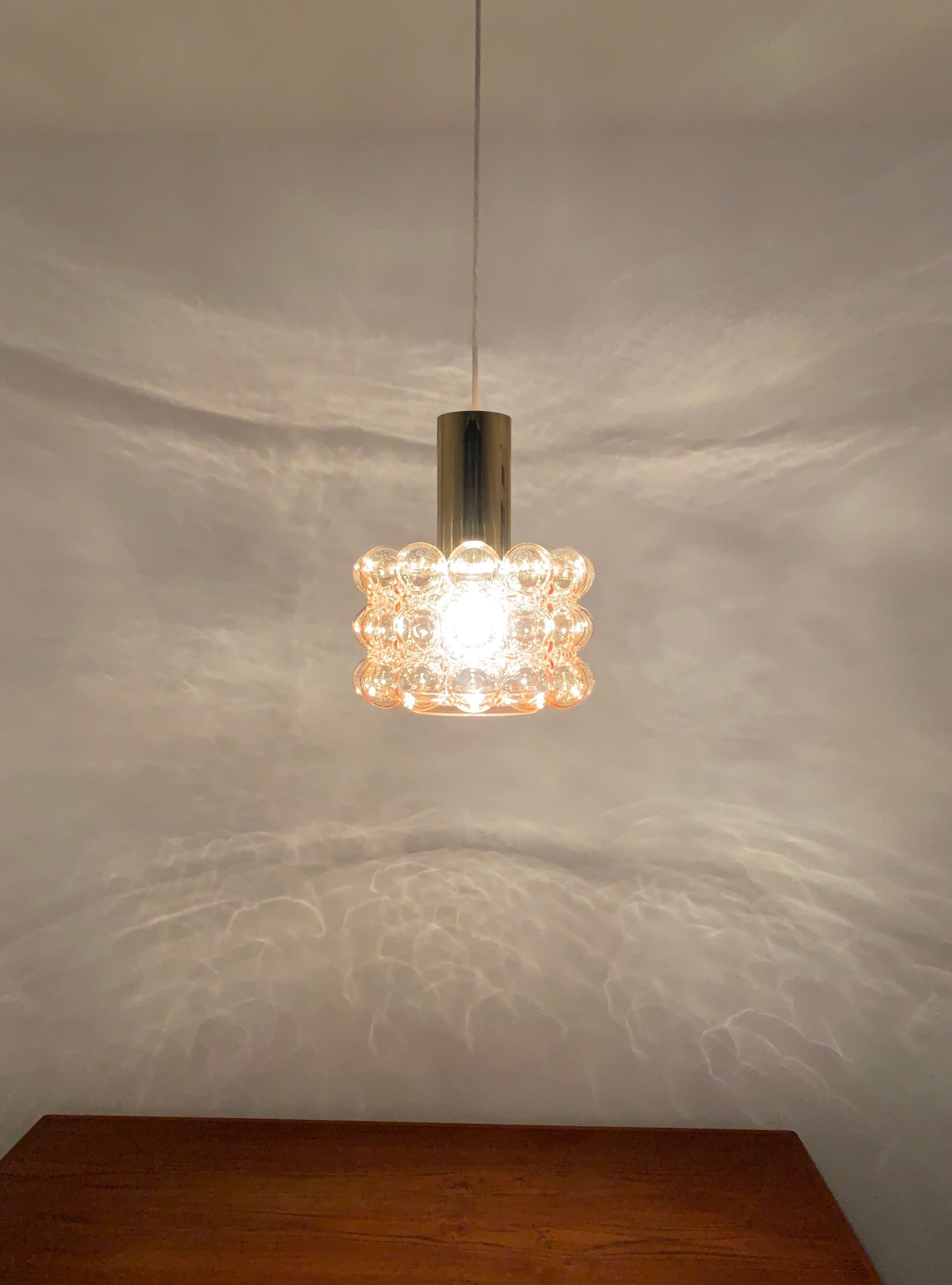 Bubble glass pendant lamp by Helena Tynell for Glashütte Limburg