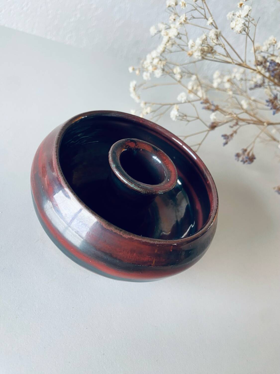 Ceramic candle holder signed