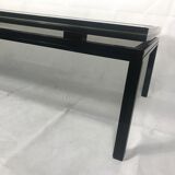 Table basse Pierre Vandel verre motif cannage noir