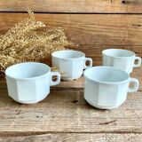 4 large octagonal cups sarreguemines france