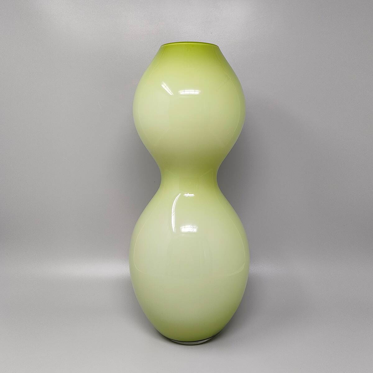 1970s Astonishing Space Age Green Vase in Murano Glass. Made in Italy