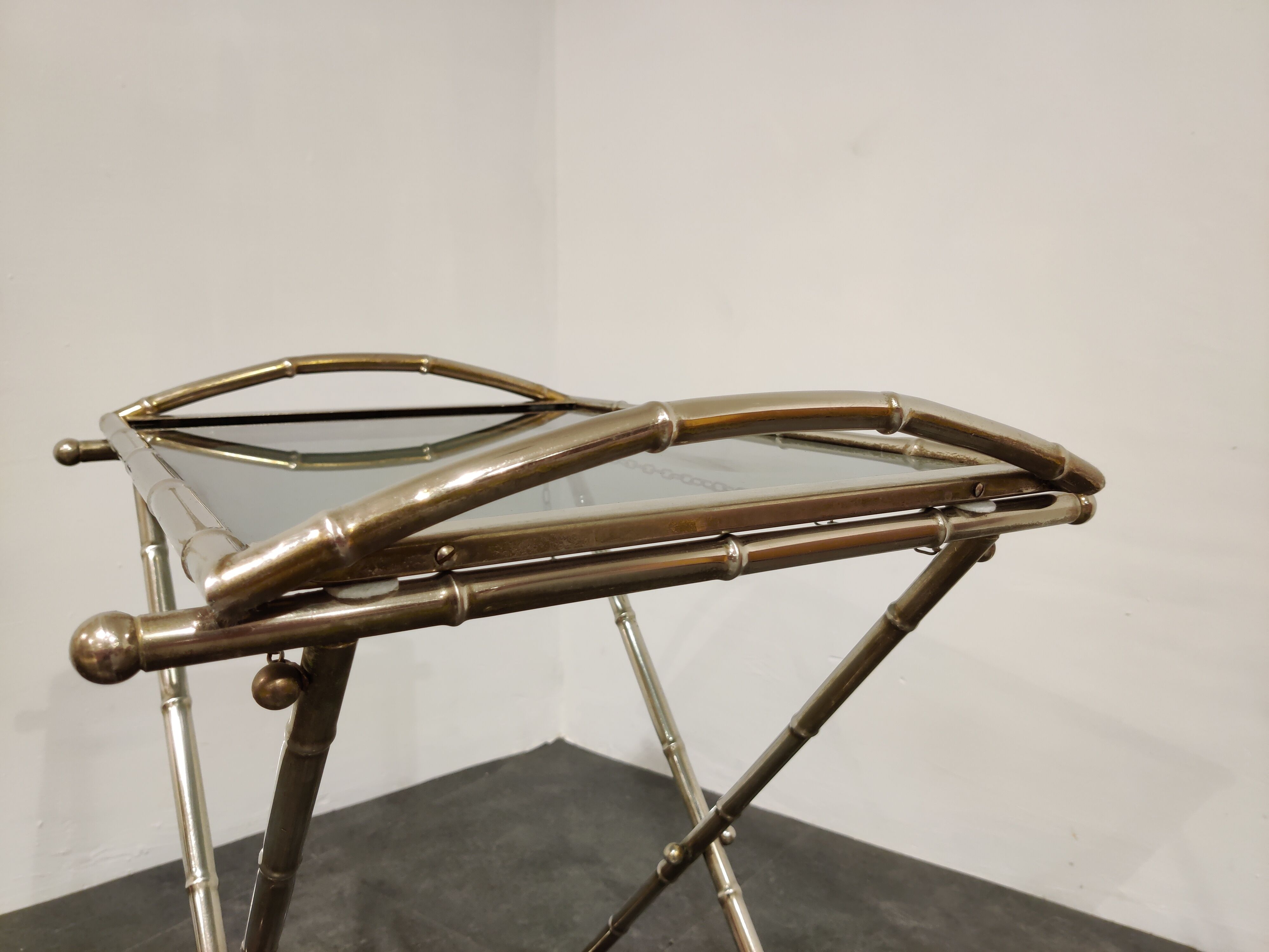 Vintage faux bamboo folding table, 1950s