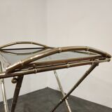 Vintage faux bamboo folding table, 1950s